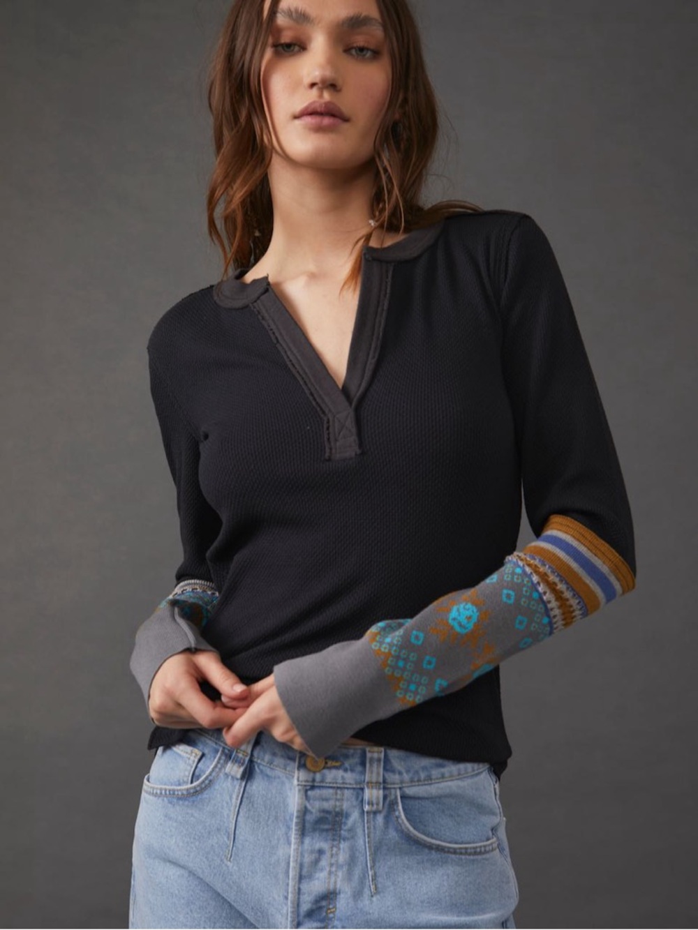 Free People We the Free Mikah Layering Cuff Thermal Top